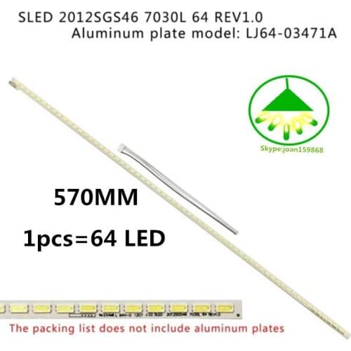 100%NEW 570mm LED Strip For SSL460-3E1C LJ64-03471A 2012SGS46 7030L 64 REV1.0 L46E5000 Free shipping