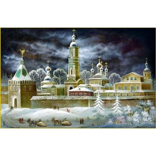 Wholesale Russian Contemporary Church Boxes Fedoskino Oil Painting Printed Poster For Wall Art Decor for Children room Home