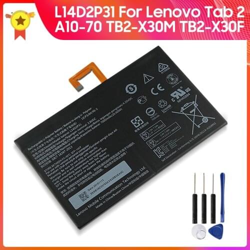 Authentic Replacement Battery L14D2P31 For Lenovo Tab 2 A10-70 LC/A10-70F TB2-X30M TB2-X30F 7000mAh 26.6wh 4.36V