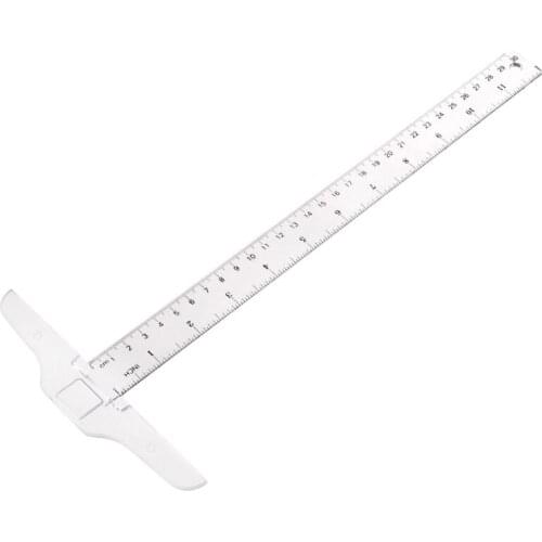 30cm/12\" Plastic T-Square Metric Ruler cm/inch Double Side Scale Measuring Tool Dropship