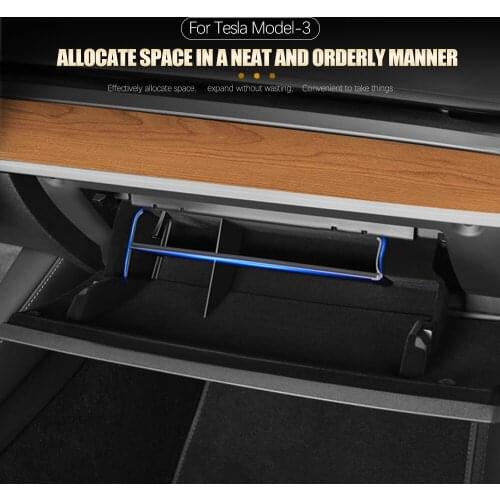 For Tesla Model 3/Y Co-pilot Armrest Box Clapboard Storage Rack Car Storage Board Partition Plate Storage Box Divide