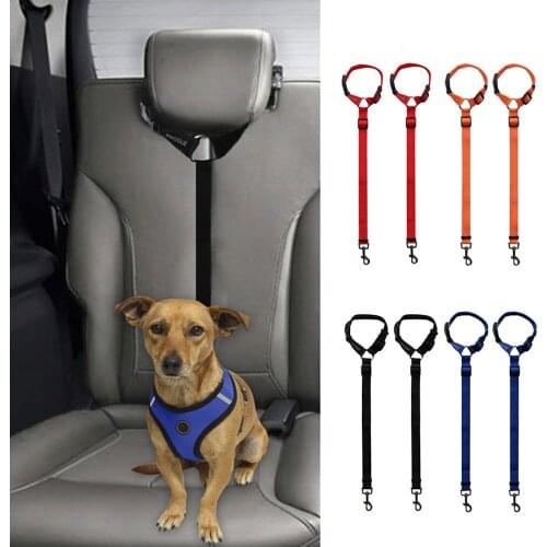 Dog Leash Seat Belt Strap Dog Lead Leash Small Medium Traction Collar Harness Adjustable Dog Cat Car Safety Belt for Dogs Travel