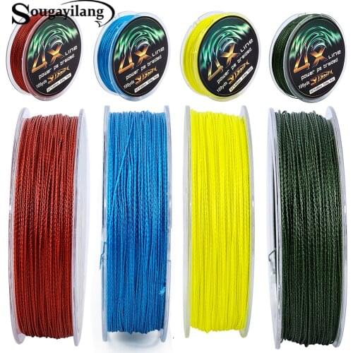 Sougayilang New 4 Color Fishing Line 100M Braided Fishing Lines 4-Strands PE Spinning Fishing Reel Braided Line