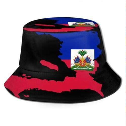 New Summer Foldable Fishermans Hat Sunscreen Custom Black European Pattern Unisex Flat Top Handmade Printed Cap Dropshipping