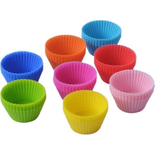 1PC Silicone Cake Mould Color Round Silicone Cake Mold Puff Muffin Cup Jelly Mold Soap Mold Muffin Cup Cup Cake Mixed colors