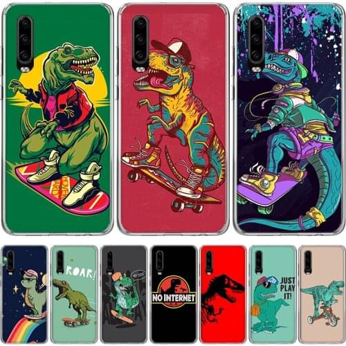Dinosaur Skate Dude Play Silicon Phone Case For Huawei P30 P20 P40 P10 Mate 30 20 10 Pro Lite P Smart Z Plus + Pattern Cover Coq