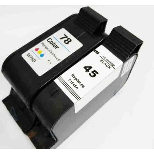Vilaxh 45A 78A Compatible Ink Cartridge Replacement for HP 45 78 51645A C6578A For Deskjet 180 280 1220c 3810 3820 930c Printer