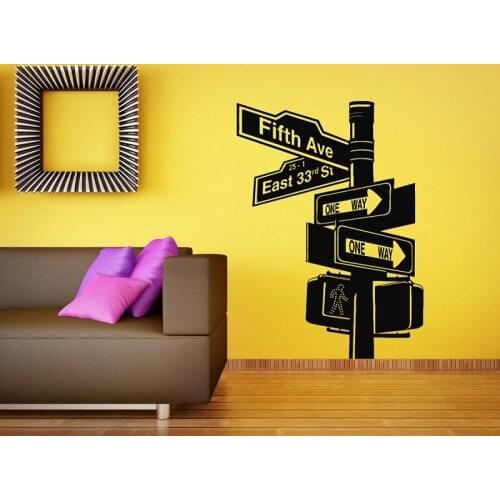 New York road sign vinyl wall sticker room design style office university dormitory home decoration art decal CS26