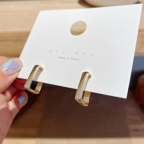 S925 Needle Stud Earrings For Women Geometric Square Metal Earrings New Fashion Earrings In Korean Jewelry Wholesale
