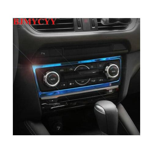 BJMYCYY 1pcs Stainless steel decorative box car air conditioning of central control panel for Mazda Atenza 2017