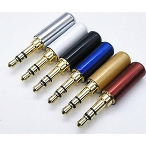 5Pcs Mini 3.5mm 3 Poles Male Plug Aluminum Shell Stereo 3 Pin 3.5mm Plug Wire Connector For Earphone plug