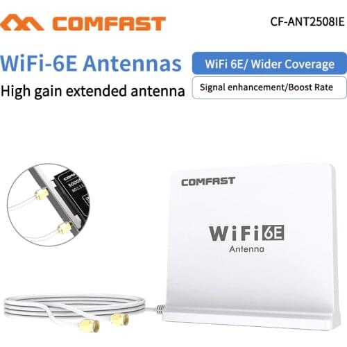 Wifi 6E Antenna High Gain 5dbi Tri Band 2.4+5 Ghz SMA Omnidirectional 1.5M Extension Base Antenna for AX210 Router AX200 Adapter