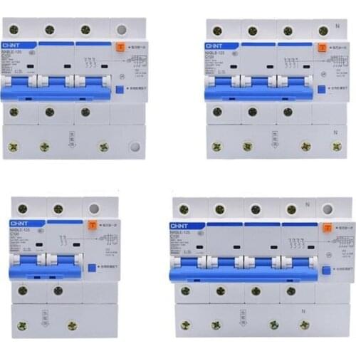 Chint Brand Leakage Protector Circuit Breaker DZ158LE Series 1P+N 2P 3P+N 4P 100A Residual Current Operated Circuit Breaker