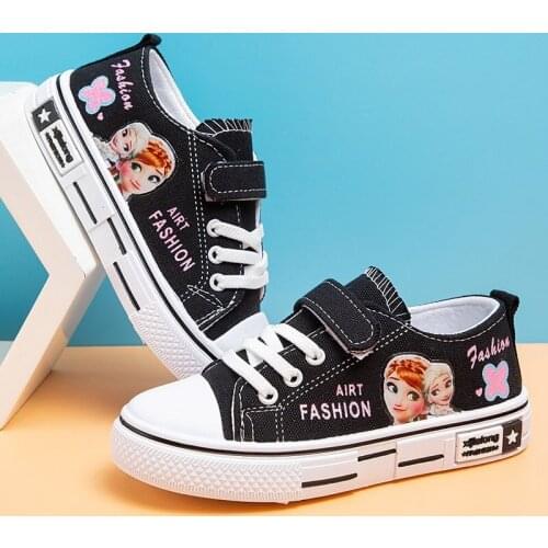 Disney Sneakers Frozen Elsa Children Canvas Shoes Girls Breathable Boots Fashion Kids Shoes for Boys Casual Shoes Student