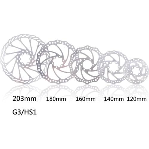 Bicycle 120mm 140mm 160mm 180mm 203mm Disc Rotor For MTB Road Bike Disc G3 HS1 44mm Hole Distance with 6pcs T25 M5x10 Bolts