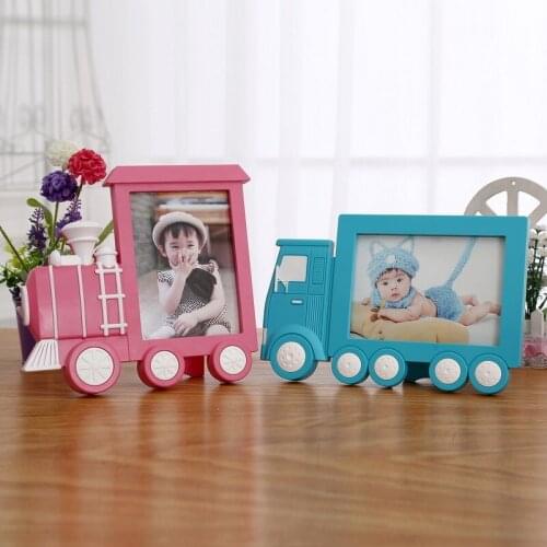 Inch Train Originality Plastic Photo Frame Baby Toys Pendulum Platform 7 Inch Children Cartoon Photo Studio Truck Like Frame