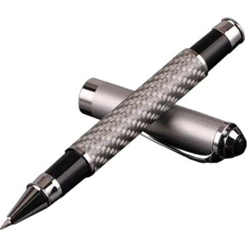 Carbon Fiber Signature Gel Ballpoint Pen Black Ink Business Writing Office School Supplies