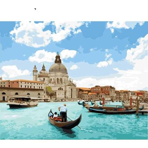 Lake Boating Paintings By Numbers DIY Pictures Oil Coloring By Numbers Set Gift Drawing By Numbers Canvas Decor New Arrivals