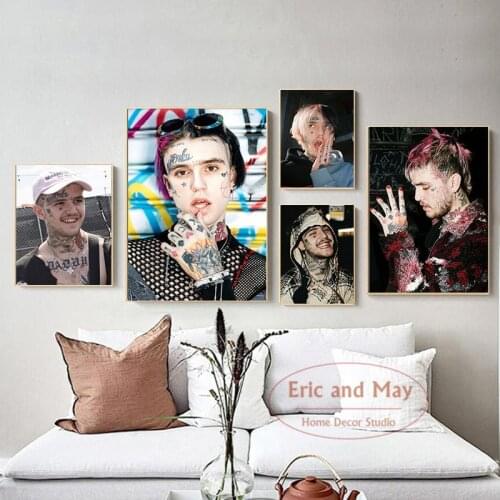 Lil Peep Rapper Music Singer Star Poster And Print Wall Art Canvas Painting Pictures Vintage Wall Paintings For Bedrooms Affiche