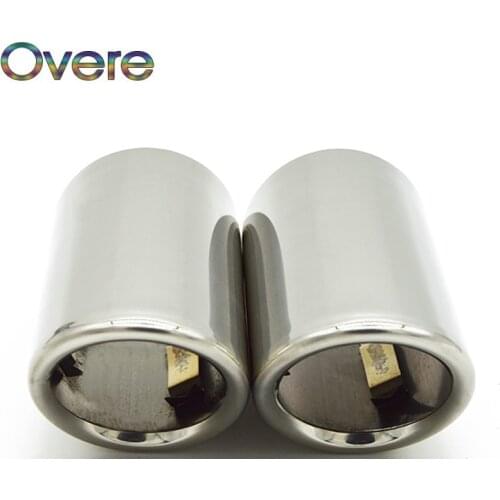 Overe 1Pair Car Stainless steel Exhaust Tip Muffler Pipe Cover For Audi A3 A5 Q5 Q7 Q3 A1 Sline For Audi A4 B8 A6 C6 Accessories