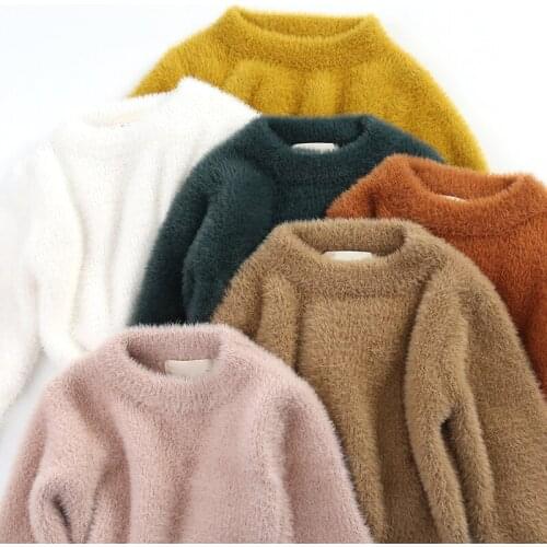 Baby Girl Clothes Childrens Sweater Baby Comfortable Winter Warm Coat Imitation Mink Jacket Christmas Sweater Sweater For Girls