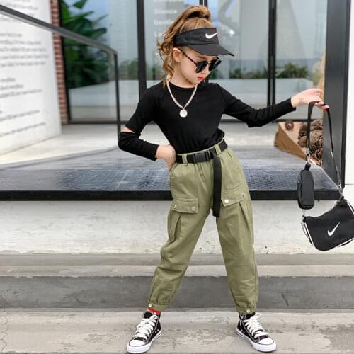 Autumn Clothes For Girls Long Sleeve Solid Shirt+Pants 2PCS Costume For Girls Teenage Kids Clothes 4 5 6 7 8 9 10 11 12 13 14Yrs