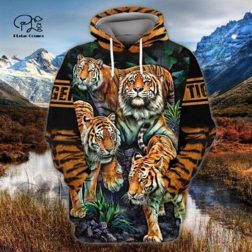 PLstar Cosmos 3DPrint Newest Tiger Animal Art Unique Funny Men/Women Cozy Hrajuku Casual Streetwear Hoodies/Zip/Sweatshirt O-23
