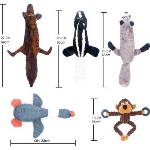 Dog Plush Toys Pet Chew Puppy Squeaky Toy Cute Wolf Toys Stuffed Squeaking Animals Rabbit Honking Training Squirrel Pet Supplies