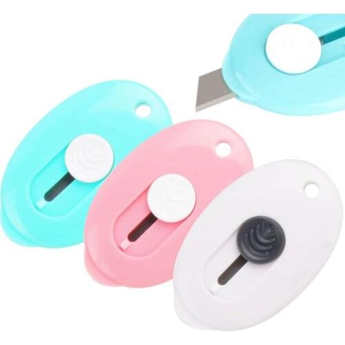 Portable Oval Mini Paper Cutter Retractable Knife Open Box Handcraft DIY Tool