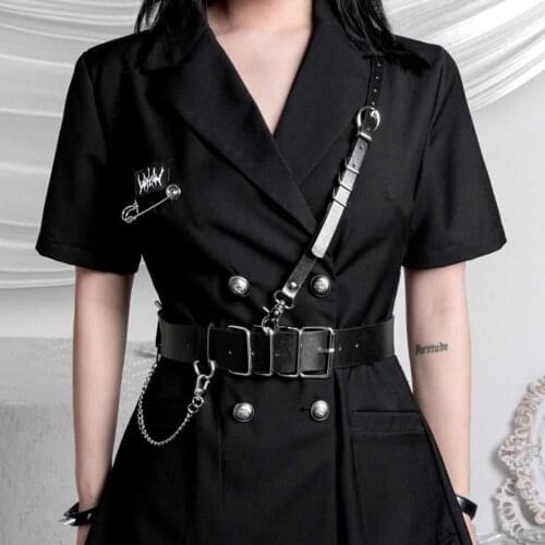 GAMPORL Leather Body Harness Chain Belts For Women Sexy Lingerie Body Bondage Bdsm Suspenders Waistband Garter Belt Stockings
