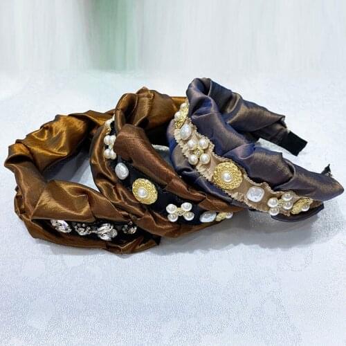 Luxury Baroque Rhinestone Headband Hairbands For Women Crystal Rhinestone Hairband Headband Elastic Hair Bands