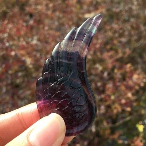 Hand carved fluorite quartz crystal wing