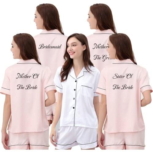 Personalized Short Sleeve Pajamas Set & Shirt Wedding Gifts Bride Bridesmaid Bridal Party Accessory Custom Pyjamas Set