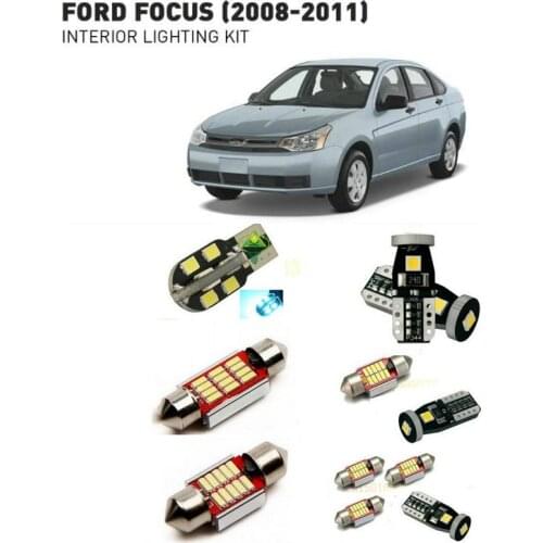 Led interior lights For Ford focus 2008-2011 8pc Led Lights For Cars lighting kit automotive bulbs Canbus