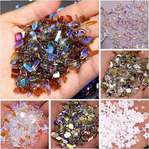 Swarovsky AB Color 3D Shiny DIY Gems New Charming Mix Style Crystal Flatback Glass Nail Art Rhinestones Jewelry Decor Set Tool