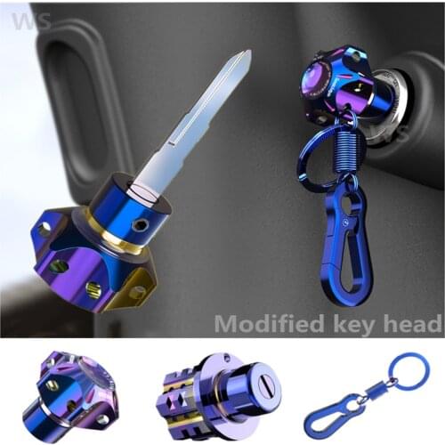 Universal dark blue diy car motorcycle auto parts car locksmith box key case for ring chain car key cover key-ring