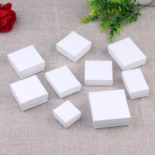 Fashion Simple White Square Jewelry Packaging Box for Engagement Ring Earring Necklace Bracelet Display Valentines Day Gift Box