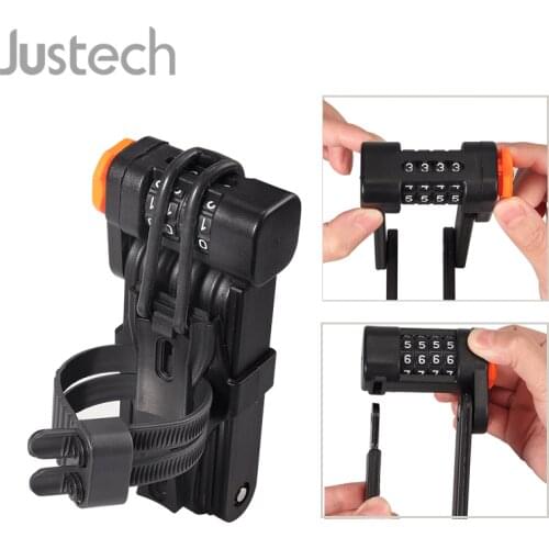 Justech Bicycle Numeric Code Lock XXL Folding Lock Combination Lock With Bracket Security Level 15 For Motorcycles Scooters Bike