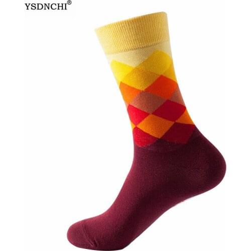YSDNCHI 1 Pair Creative Autumn Winter Men Women Cotton Casual Socks Diamond Printed Crocodile Socks Happy Harajuku Hot Sale