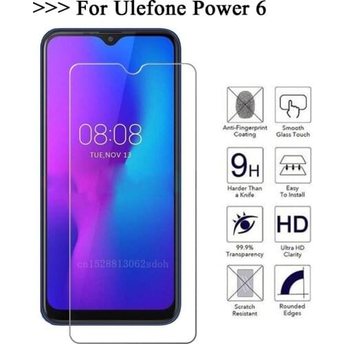 For Ulefone Power 6 Tempered Glass 9H 2.5D Premium Mobile Phone Screen Protector For Ulefone Power 6 Glass Protector 6.3"