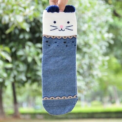 Womens Christmas Gifts Socks Cartoon Lovely Cute Socks 1 Pair Cat Socks Soft Womens Socks Colorful Casual Socks for Girls
