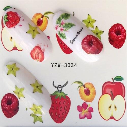 YZWLE 1 PC Water Transfer Nail Sticker Decals Fruit Cream Cake Beauty Decoration Designs DIY Color Tattoo Tip