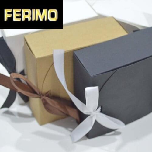 10pcs Gift Box Large Paper Packaging Box With Ribbon Kraft Paper Boxes for Packaging Custom Box With Logo Cake Packing