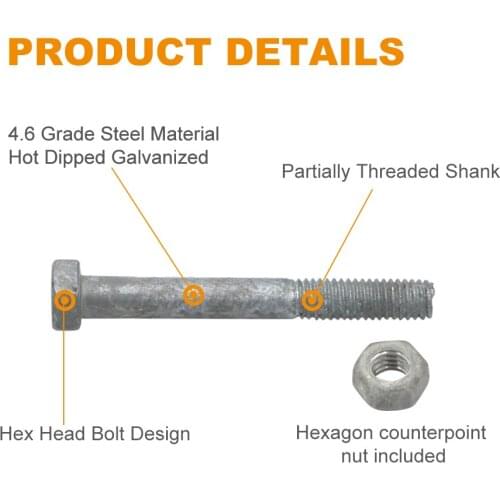 150pc boxed Bolt Nut set Hex Head Mtrc Hdg M6 50MM