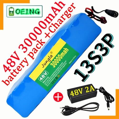 2021 100%Original 48v 30Ah lithiumion battery 1000w 13S3P Lithiumion Battery Pack For Electric bicycle Scooter BMS+charger