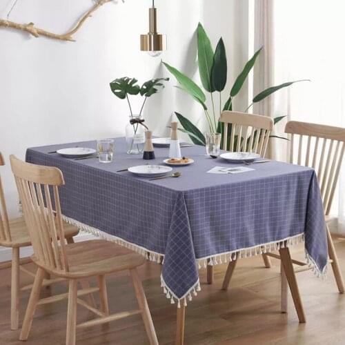 3 Color Plaid Table Cloth Dinner Rectangular Antiderapant Tablecloth Home Kitchen Home Decor Stripe Table Cover Lace Tassel