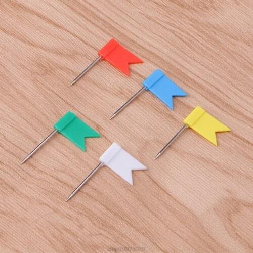 30PCS Flag Marker Shape Map Pins Cork Notice Board Push Pin Assorted Office Home D22 20 Dropship