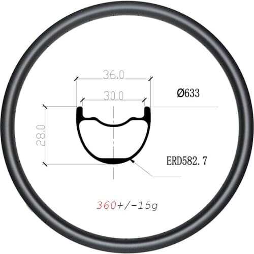 Ultralight 360g 36mm wide MTB XC disc carbon rims 29er clincher tubeless 30mm inner wide 24H 28H 32H 28mm deep UD matte glossy