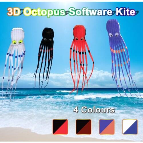 3D 8M Octopus Nylon Kite Long Tail Kite Flying Software Giant Kite Childrens Toy