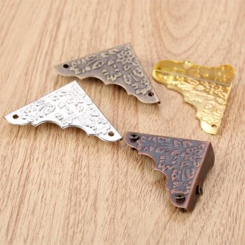 4Pcs Decorative Jewelry Chest Wine Gift Wooden Box Case Table Picture Photo Frame Corner Protector Cover Guard 4 types 3 color